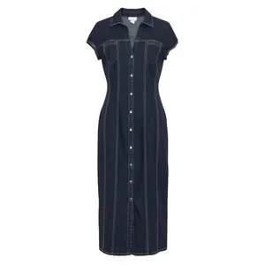 ann taylor loft denim dress Denim Dress Ann Taylor Loft Blue Dress Petite Denim Barrel Sleeve Mini Dress